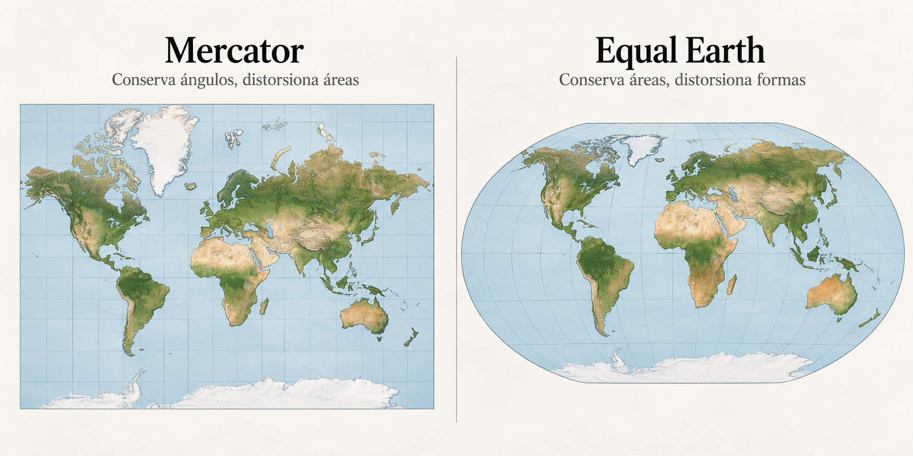 Mercator versus Equal Earth